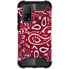 Egstech Xiaomi 10T - 10T Pro Kılıf Desenli Antishock Crash Kapak - Kırmızı Mandala