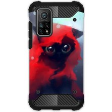 Egstech Xiaomi 10T - 10T Pro Kılıf Desenli Antishock Crash Kapak - Red Cat