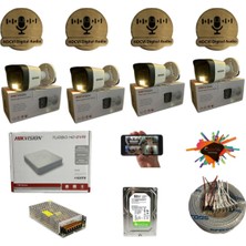 Hikvision 4 Kameralı (Sesli ) Gece Renkli 8 Kanal 1tb HDD Kablo 0,50 mm