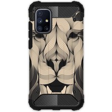 Egstech Samsung Galaxy M51 Kılıf Army Tank Full Koruma Antishock - Altın Aslan Mandala