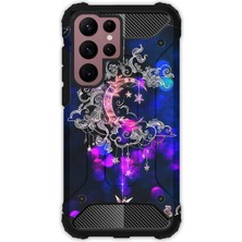 Egstech Samsung Galaxy S22 Ultra Kılıf Army Tank Full Koruma Antishock - Ayyıldız Neon Mandala