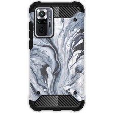 Egstech Xiaomi Redmi Note 10 Pro Kılıf Army Tank Full Koruma Antishock - Lüks Mermer