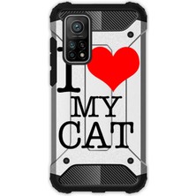 Egstech Xiaomi 10T - 10T Pro Kılıf Desenli Antishock Crash Kapak - Ilovecat