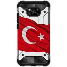 Egstech Xiaomi Poco X3 Pro - X3 Nfc Kılıf Desenli Antishock Crash Kapak - Al Bayrak