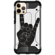 Egstech Apple iPhone 12 Pro Max Kılıf Desenli Antishock Crash Kapak - Rock'n