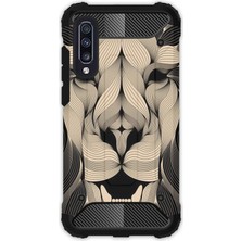 Egstech Samsung Galaxy A70 Kılıf Army Tank Full Koruma Antishock  Altın Aslan Mandala