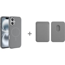 Apple iPhone 16 Kılıf M-Safe Şarj +Zore Magnetik Cardsafe Kartlık (Ikisi Bir Arada)
