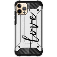 Egstech Apple iPhone 12 Pro Max Kılıf Desenli Antishock Crash Kapak - Love Dizayn