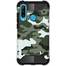 Egstech Huawei P30 Lite Kılıf Army Tank Full Koruma Antishock - Trend Kamuflaj