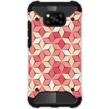 Egstech Xiaomi Poco X3 Pro - X3 Nfc Kılıf Desenli Antishock Crash Kapak - Pink Mozaic Kılıf