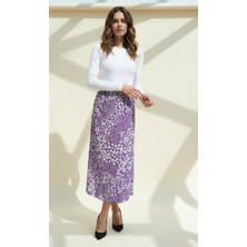 Pars Moda Tasarım Kadın Beli Lastikli Pamuklu Viskon Etek