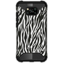 Egstech Xiaomi Poco X3 Pro - X3 Nfc Kılıf Desenli Antishock Crash Kapak - Zebra Mod