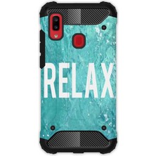 Egstech Samsung Galaxy A20 - A30 Kılıf Army Tank Full Koruma Antishock - Relax Mermer