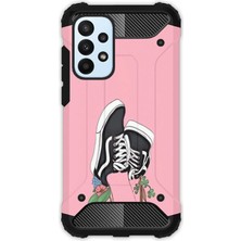Egstech Samsung Galaxy A23 Kılıf Army Tank Full Koruma Antishock - Pembe Kolej