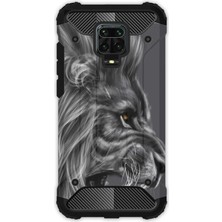 Egstech Xiaomi Redmi Note 9 Pro - 9s Kılıf Army Tank Full Koruma Antishock - Kara Aslan