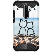 Egstech Xiaomi Redmi Note 8 Pro Kılıf Army Tank Full Koruma Antishock - Kedilerin Aşkı