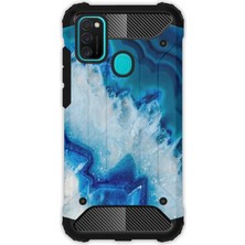 Egstech Samsung Galaxy M21 / M30S Kılıf Army Tank Full Koruma Antishock - Koyu Ametist