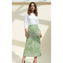 Pars Moda Tasarım Kadın Beli Lastikli Pamuklu Viskon Etek