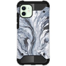 Egstech Apple iPhone 12 / 12 Pro Kılıf Army Tank Full Koruma Antishock - Lüks Mermer