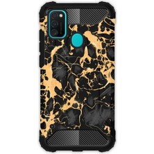 Egstech Samsung Galaxy M21 / M30S Kılıf Army Tank Full Koruma Antishock - Petek Mermer