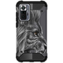 Egstech Xiaomi Redmi Note 10 Pro Kılıf Army Tank Full Koruma Antishock - Kara Aslan
