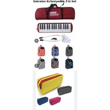 Helvacıoğlu Melodika 32 Tuşlu Bez Taşıma Çantalı + Adel Okul Çantası +Çift Gözlü Kalemlik