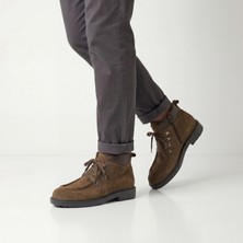 Çiğdem Kundura Gianni Maggi 3313 - Hakiki Nubuk Deri Fermuarlı ve Bağcıklı Poli Taban Erkek Bot - Kum - 42