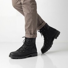 Çiğdem Kundura Voyager 6417 - Hakiki Nubuk Deri Içi Deri Kauçuk Tabanlı Erkek Postal Bot - Siyah - 43