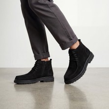 Çiğdem Kundura Crion - Hakiki Nubuk Deri Eva Tabanlı Fermuarlı Erkek Bot - Siyah - 43