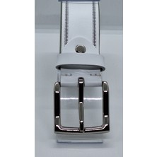 Darkwood-Erkek Deri Spor Kemer-Beyaz Renk-Eni 4 Cm.