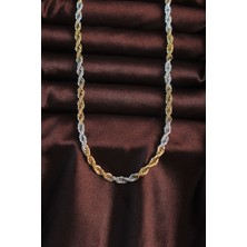 Pazarcan Çelik Çift Renk Burgu Tasarımlı Kolye