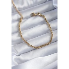 Pazarcan Çelik Gold Renk Burgu Zincir Model Kadın Bileklik