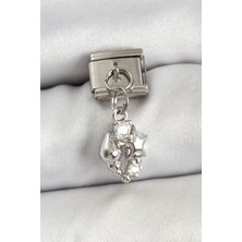 Pazarcan Çelik Sallantılı Zirkon Taşlı Deniz Kabuğu Yıldız Model Gümüş Renk Nomination Charm