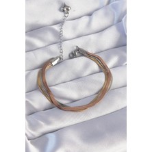 Pazarcan Çelik Renkli Italyan Zincir Model Çoklu Bileklik