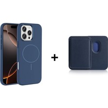 Apple iPhone 16 Pro Kılıf M-Safe Şarj Özellikli Kapak +Zore Magnetik Cardsafe Kartlık (Ikisi Bir Arada)
