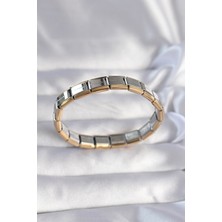 Pazarcan Çelik Çift Renk Yazılı Nomination Bileklik