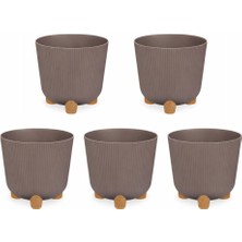 Omnipazar ELF-453 Derin Nostalji Ayaklı Saksı Takımı 16 Lt Vizon 5 Adet