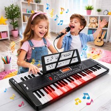 Multizone Işıklı 61 Tuşlu Çocuk Piyanosu Mikrofonlu 5 Oktav Org Dijital Keyboard Demo