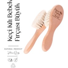 Fleur & Fume %100 Doğal Keçi Kılı Büyük Bebek Saç Fırçası - (Saklama Kesesi Hediyeli)