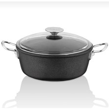 Taç Corvina Döküm Derin Tencere 20 cm Siyah