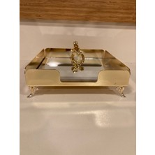 Plus Home Peçetelik Kare Model Pirinç Altın Aynalı 20X20 cm