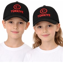 Reva Çocuk Kırmızı Türkiye Şapka – Ayarlanabilir Pamuklu Günlük Şapka 8/12 Yaş