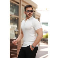 Deridün Yıldız Shoes Erkek Fermuar Yakalı Kısa Kollu Tişört