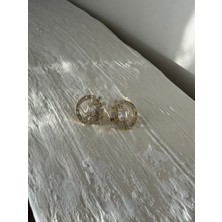 Marem Yarım Ay Zirkon Taşlı Çelik Küpe