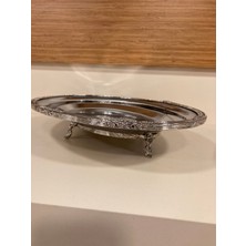 Plus Home Sunum Tabağı Oval 38 cm Büyükboy Döküm Kenar Çerçeveli Paslanmaz Çelik Gümüş