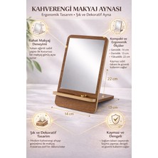 Hediye Express Ayna - Masa Makyaj Aynası - Küçük Ayna -Ayaklı Ayna Kahverengi