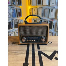 Avcı Teknoloji Market Retro Minimal Radyo Bluetooth Fm Am Sw USB Tf Kart Girişli Speaker