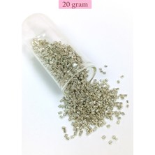 Aydogan's Kesme Cam Boncuk 2mm - 20 Gram - Parlak Gümüş -BNC328