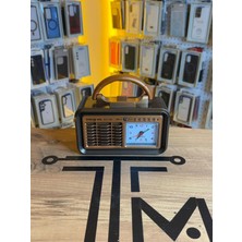 Avcı Teknoloji Market Retro Analog Saatli Radyo Bluetooth Fm Am Sw USB Tf Kart Destekli Hoparlör