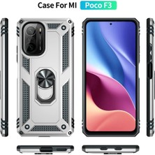 Vera Vtc  Xiaomi Poco F3 Kılıf Sofya Yüzüklü Silikon Kapak - Gümüş 965874
